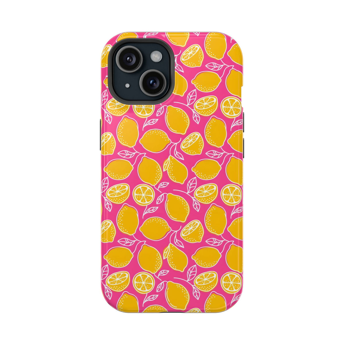 Pink Lemonade protective phone case for iPhone 15, glossy finish