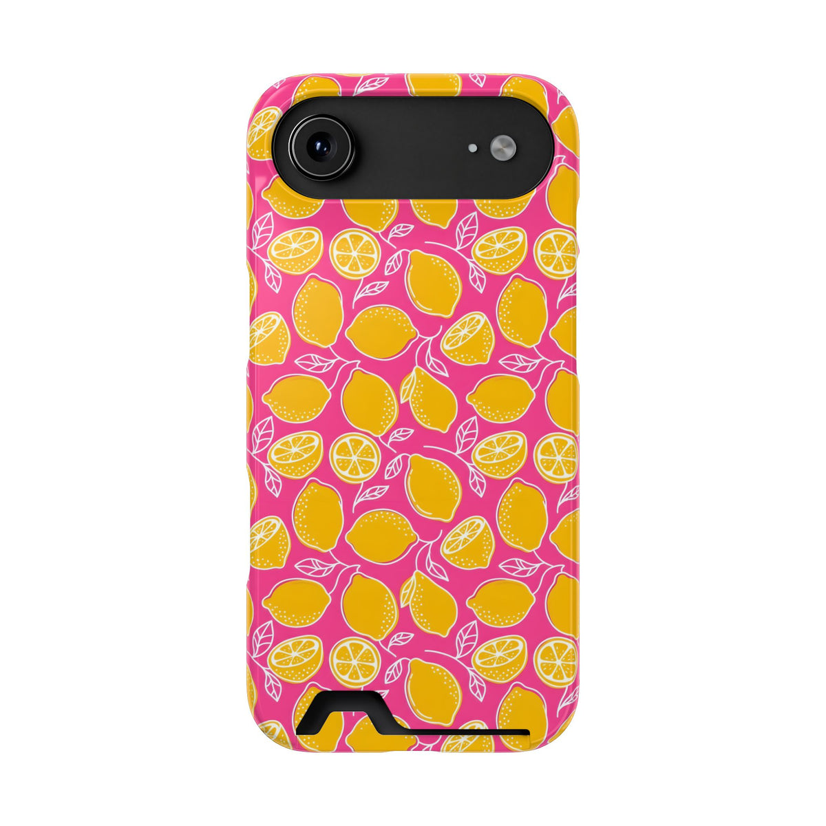 Pink Lemonade phone case with card holder for iPhone 17 Air, glossy finish