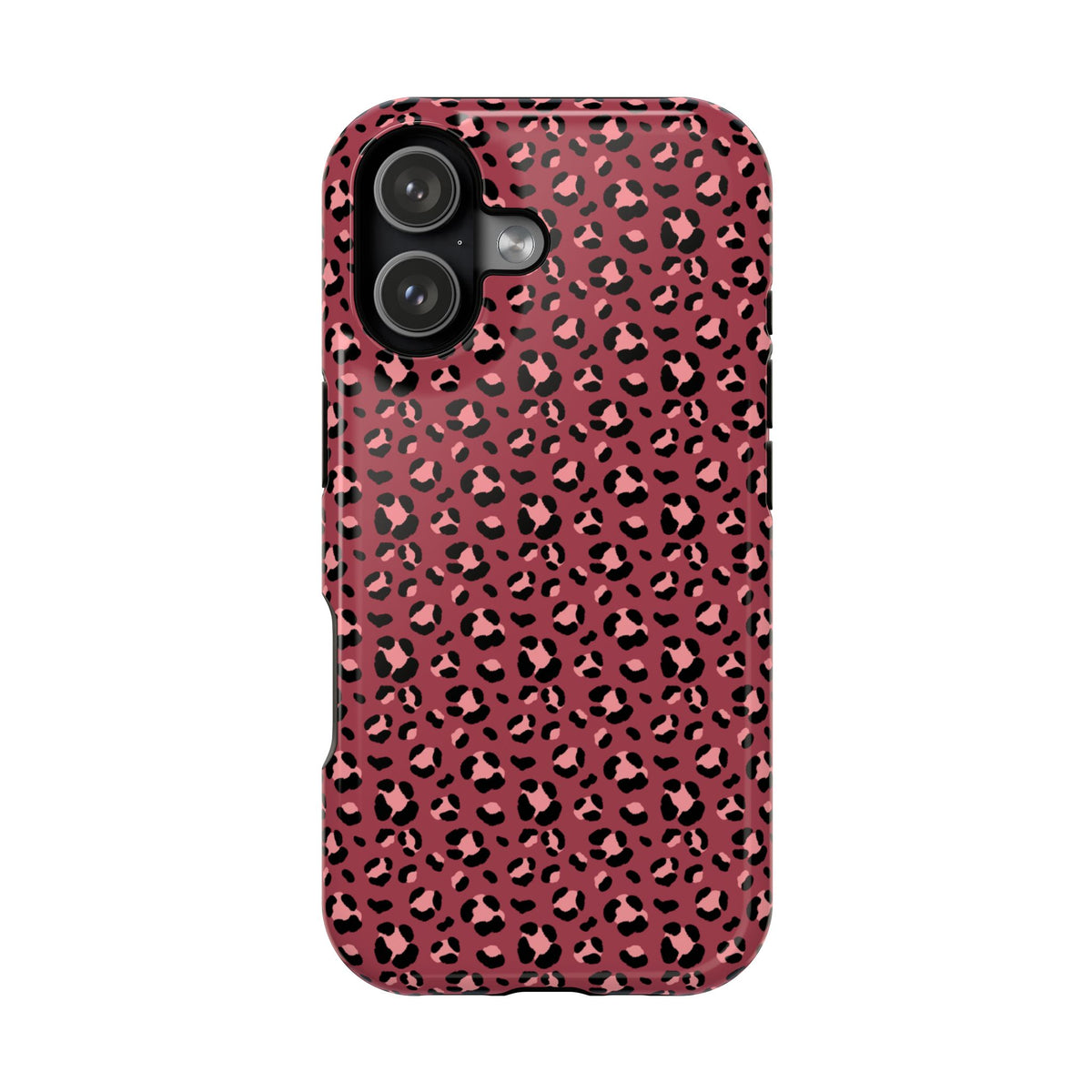 Pink Leopard protective phone case for iPhone 17, glossy finish