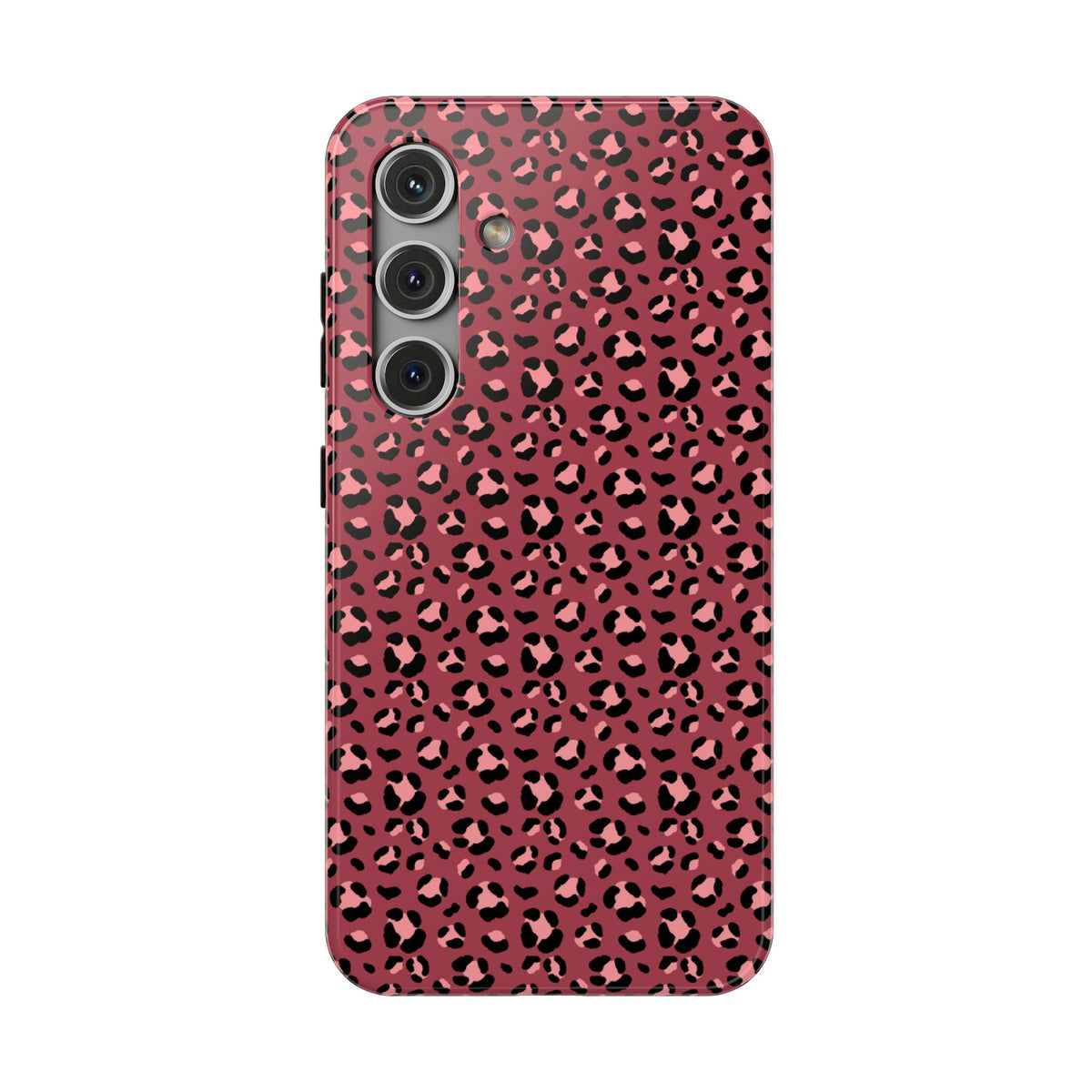 Pink Leopard protective phone case for Samsung Galaxy S24, glossy finish