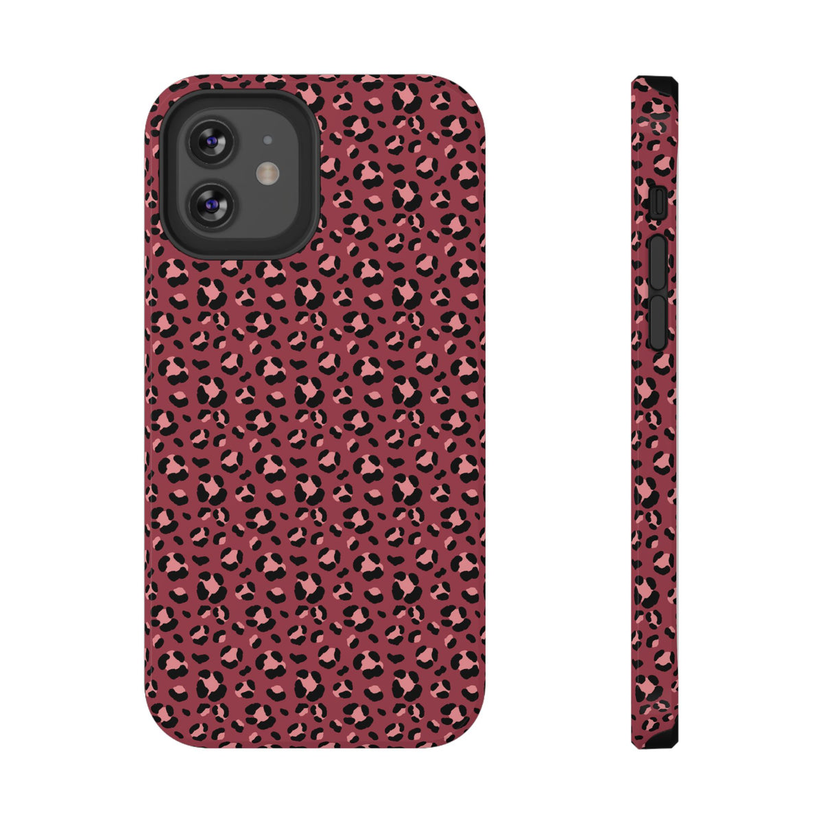 Pink Leopard protective phone case for iPhone 12, glossy finish
