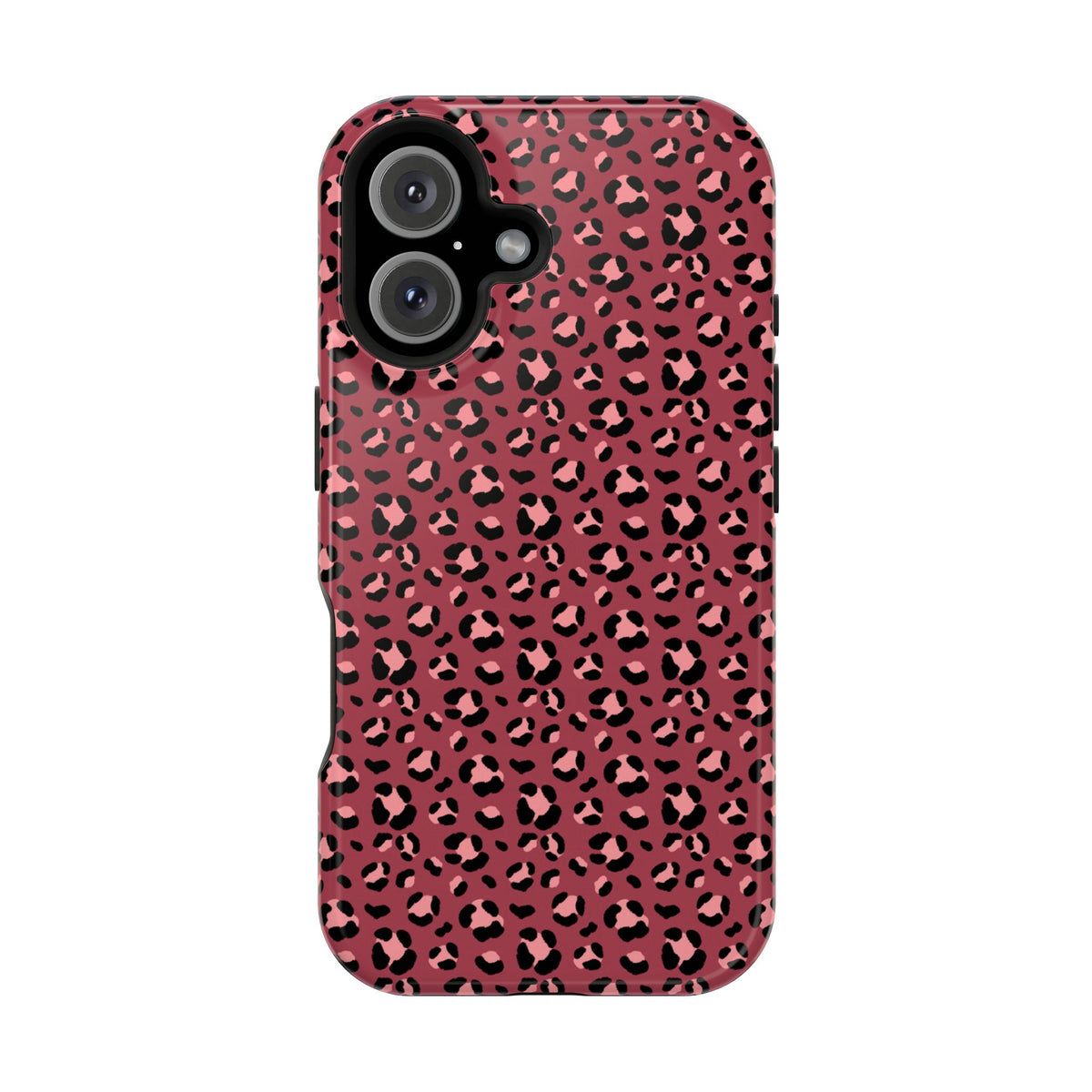 Pink Leopard MagSafe case for iPhone 16, glossy finish