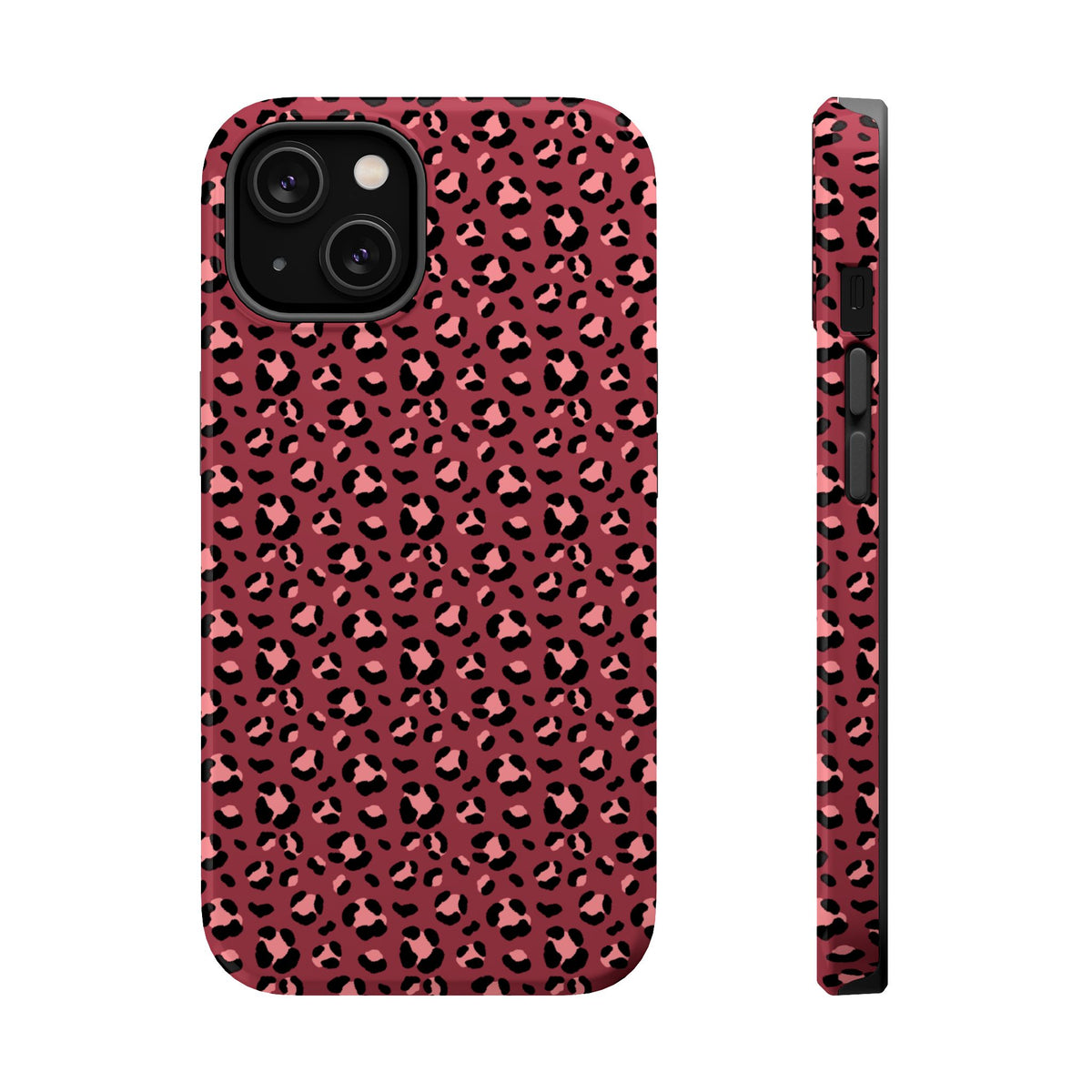 Pink Leopard MagSafe case for iPhone 14, glossy finish
