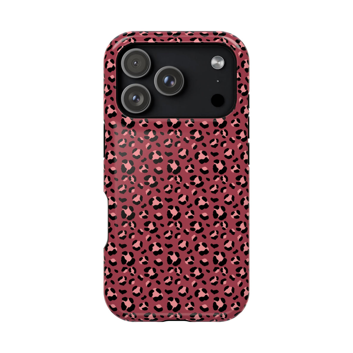 Pink Leopard MagSafe case for iPhone 17 Pro, glossy finish