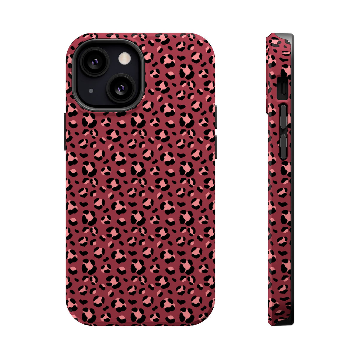 Pink Leopard MagSafe case for iPhone 13 Mini, glossy finish