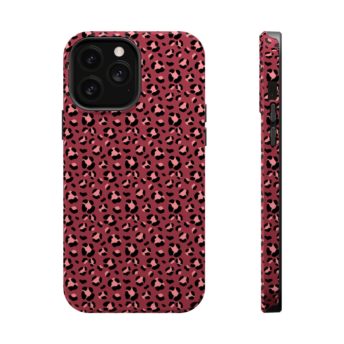 Pink Leopard MagSafe case for iPhone 13 Pro Max, glossy finish