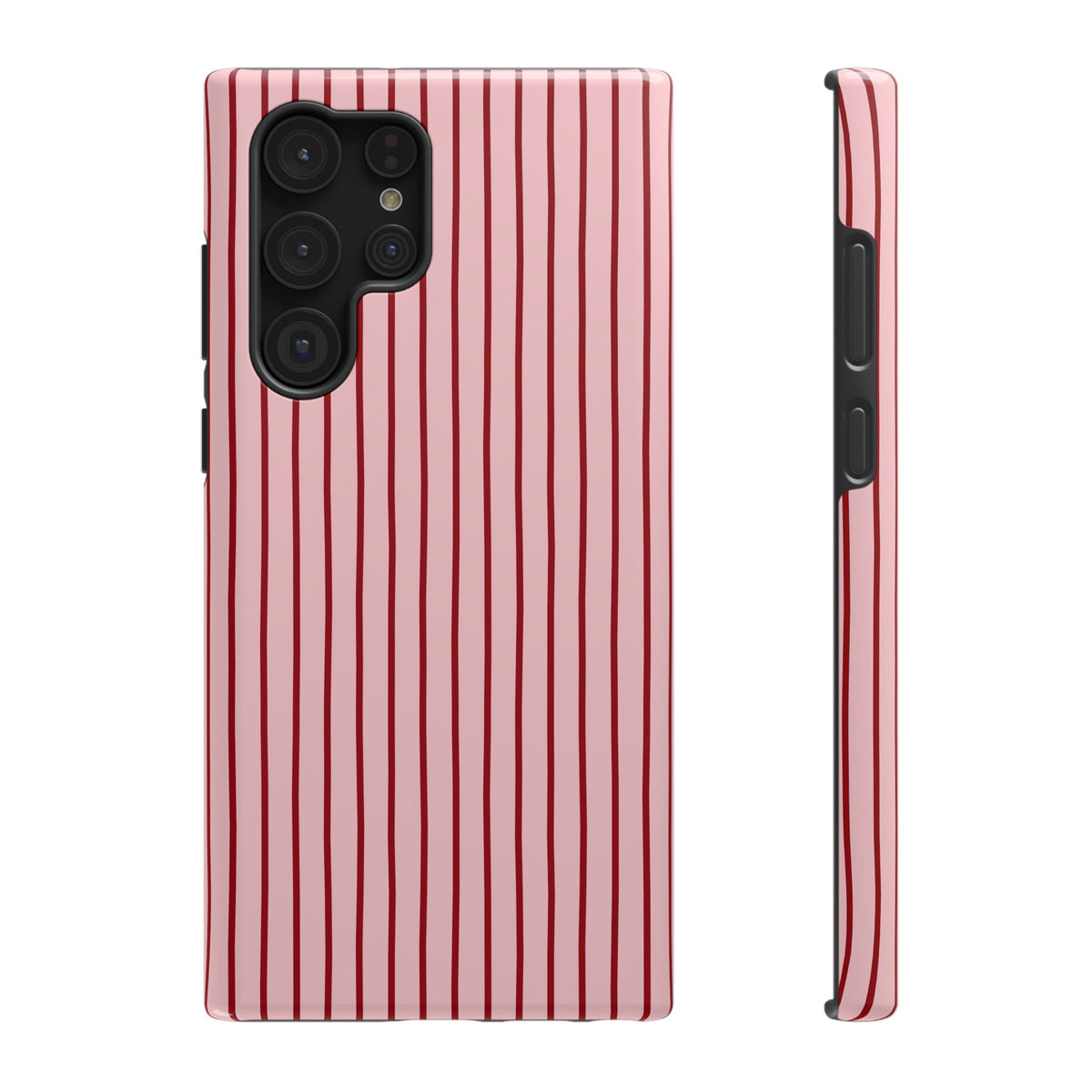 Pink Pinstripe protective phone case for Samsung Galaxy S22 Ultra, glossy finish