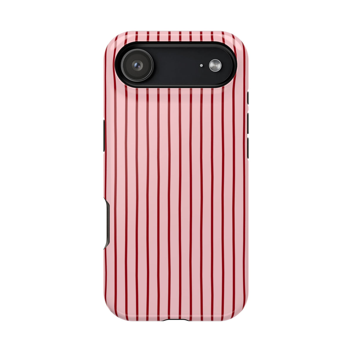 Pink Pinstripe protective phone case for iPhone 17 Air, glossy finish