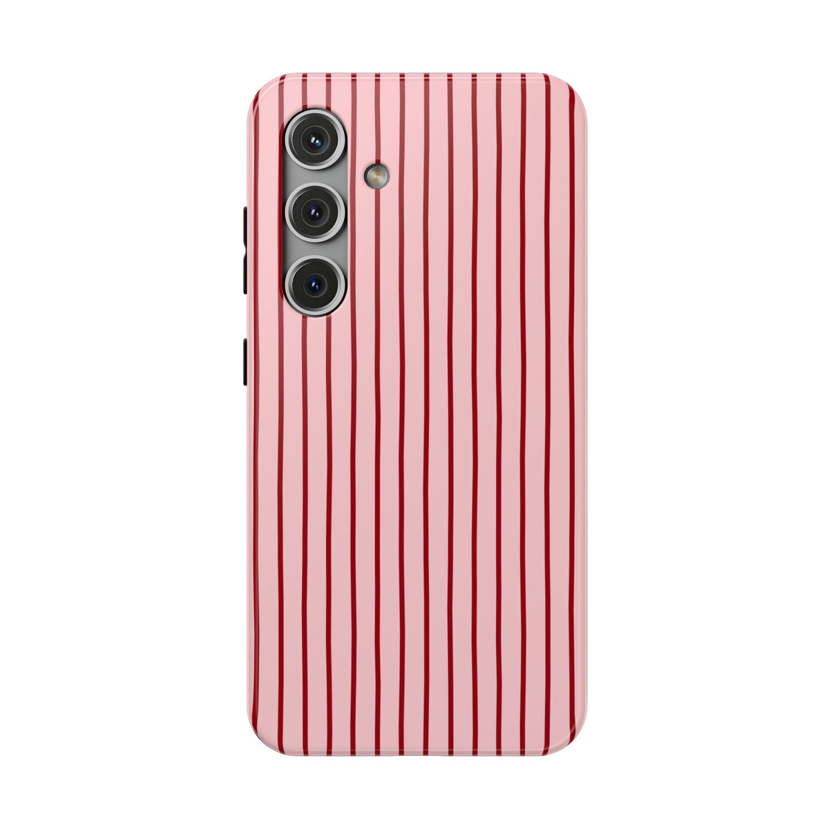 Pink Pinstripe protective phone case for Samsung Galaxy S24, glossy finish