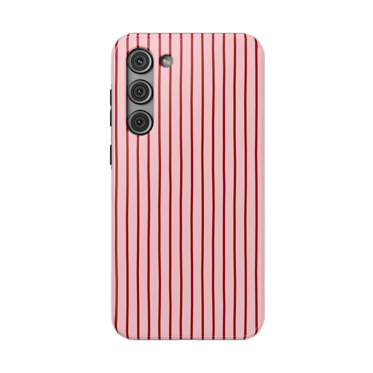 Pink Pinstripe protective phone case for Samsung Galaxy S23 Plus, glossy finish