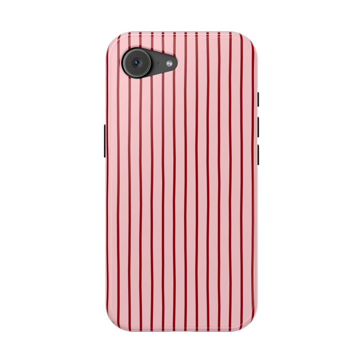 Pink Pinstripe protective phone case for iPhone 17e, glossy finish