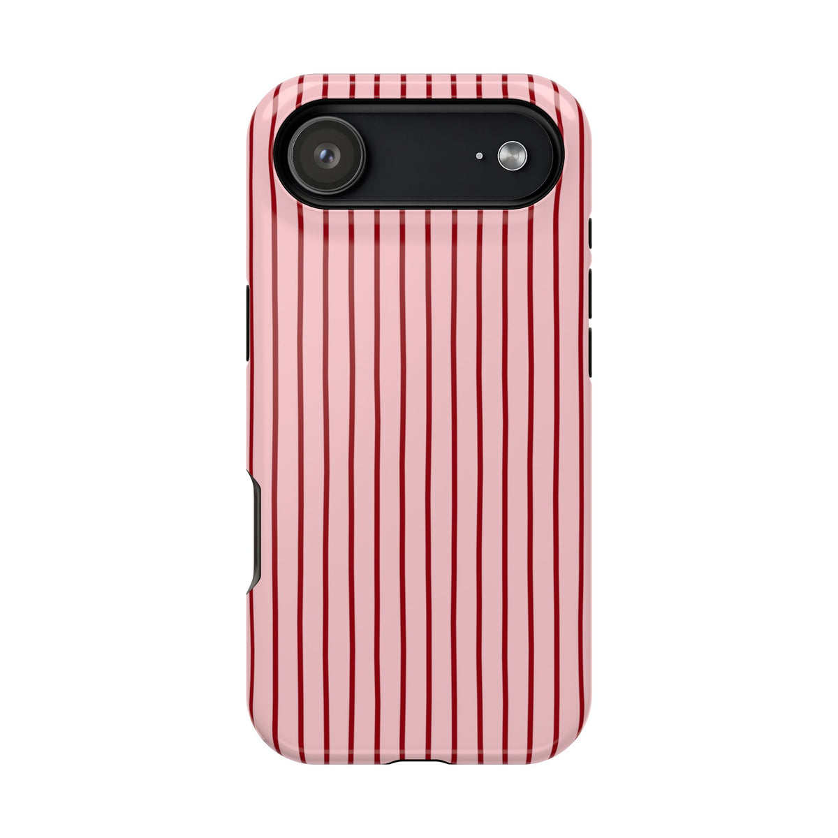 Pink Pinstripe MagSafe case for iPhone 17 Air, glossy finish