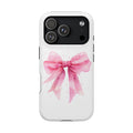 Pink Ribbon Bow protective phone case for iPhone 18 Pro, glossy finish