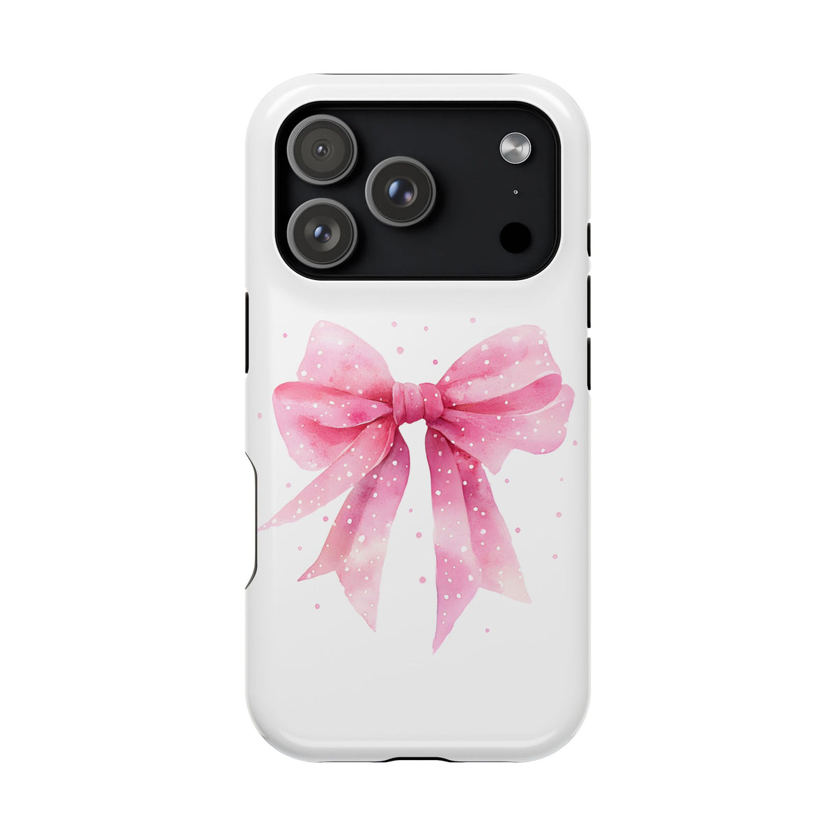 Pink Ribbon Bow protective phone case for iPhone 18 Pro, glossy finish