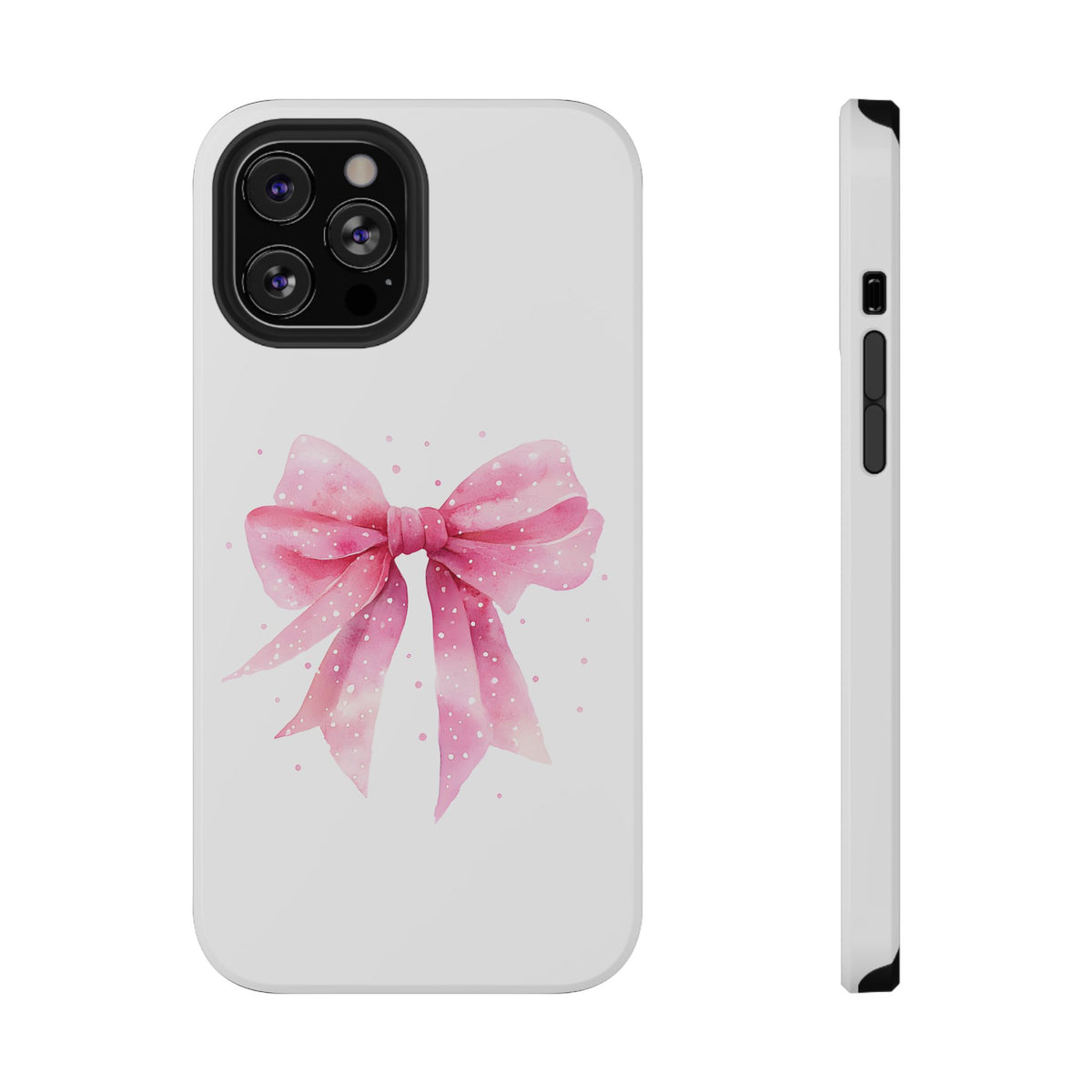 Pink Ribbon Bow protective phone case for iPhone 12 Pro Max, glossy finish