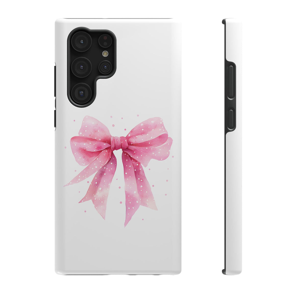 Pink Ribbon Bow protective phone case for Samsung Galaxy S22 Ultra, glossy finish