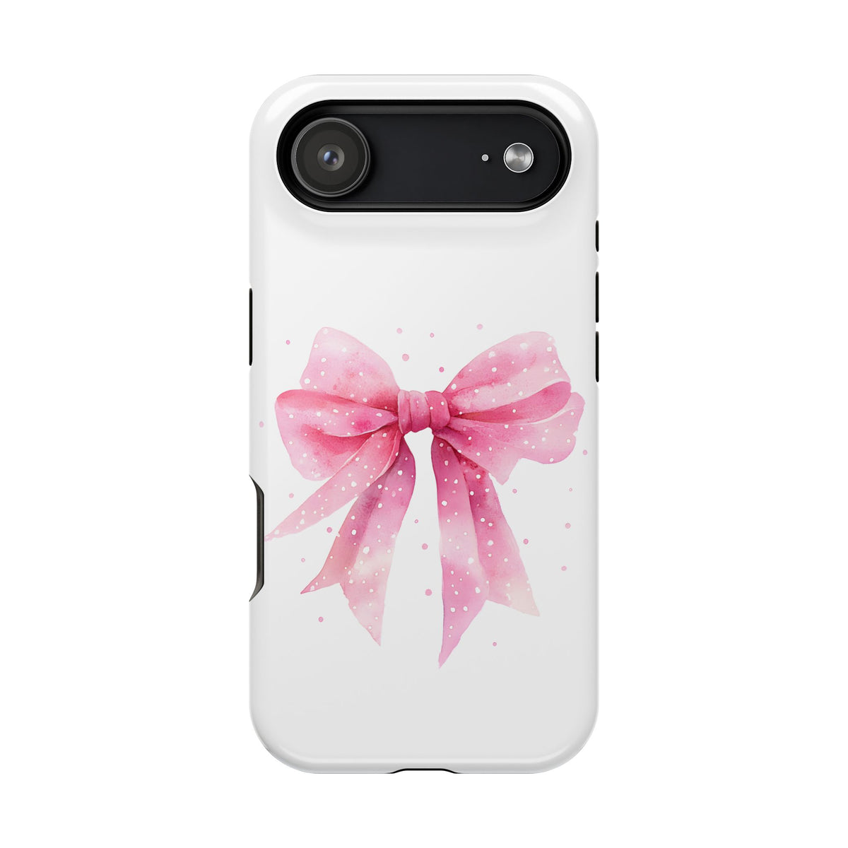 Pink Ribbon Bow protective phone case for iPhone 17 Air, glossy finish