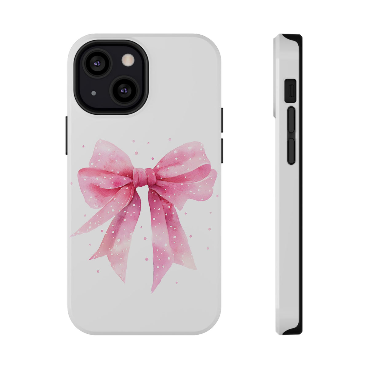 Pink Ribbon Bow protective phone case for iPhone 13 Mini, glossy finish