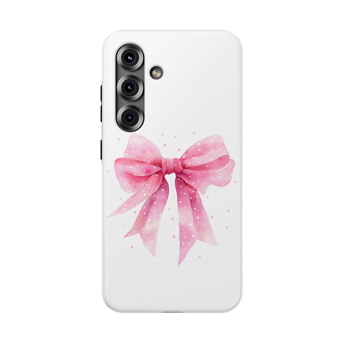 Pink Ribbon Bow protective phone case for Samsung Galaxy S25, glossy finish