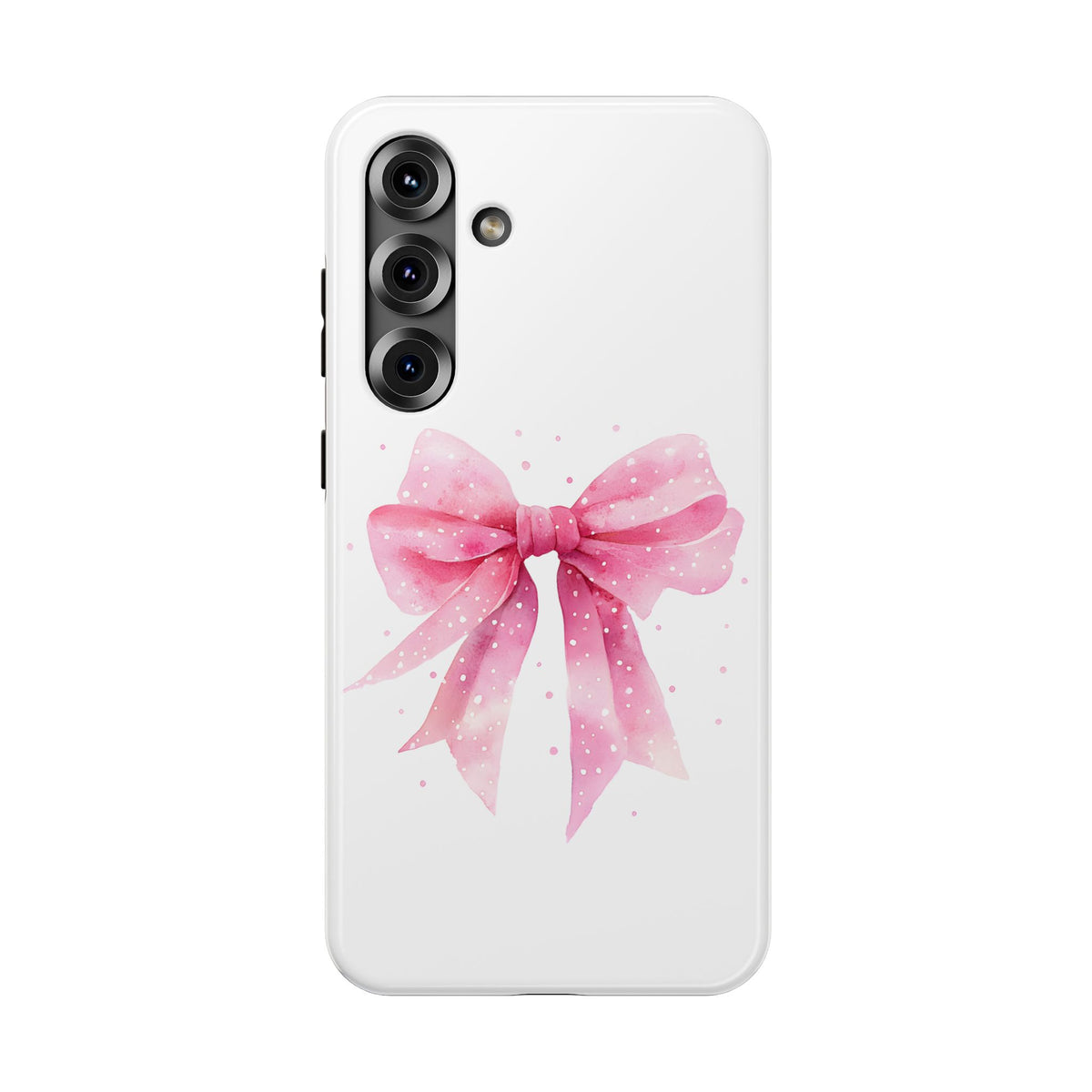 Pink Ribbon Bow protective phone case for Samsung Galaxy S25 Plus, glossy finish