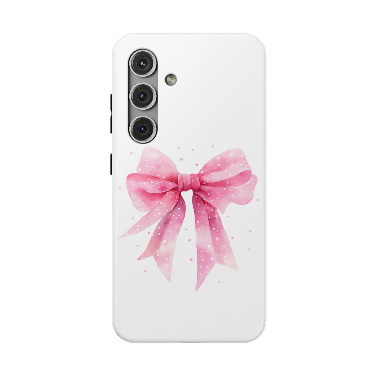 Pink Ribbon Bow protective phone case for Samsung Galaxy S24, glossy finish