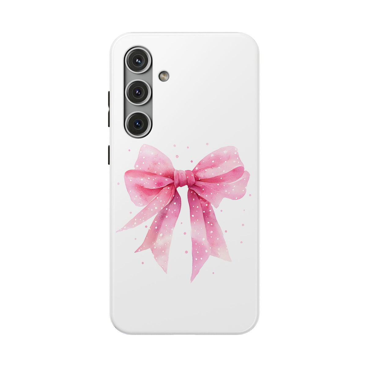 Pink Ribbon Bow protective phone case for Samsung Galaxy S24 Plus, glossy finish