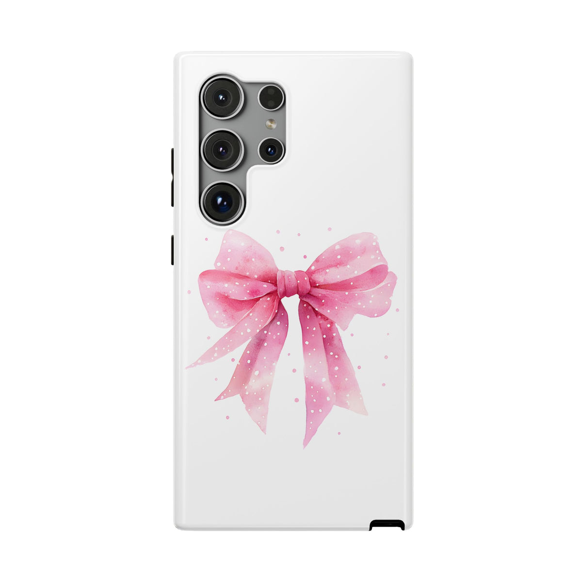 Pink Ribbon Bow protective phone case for Samsung Galaxy S24 Ultra, glossy finish