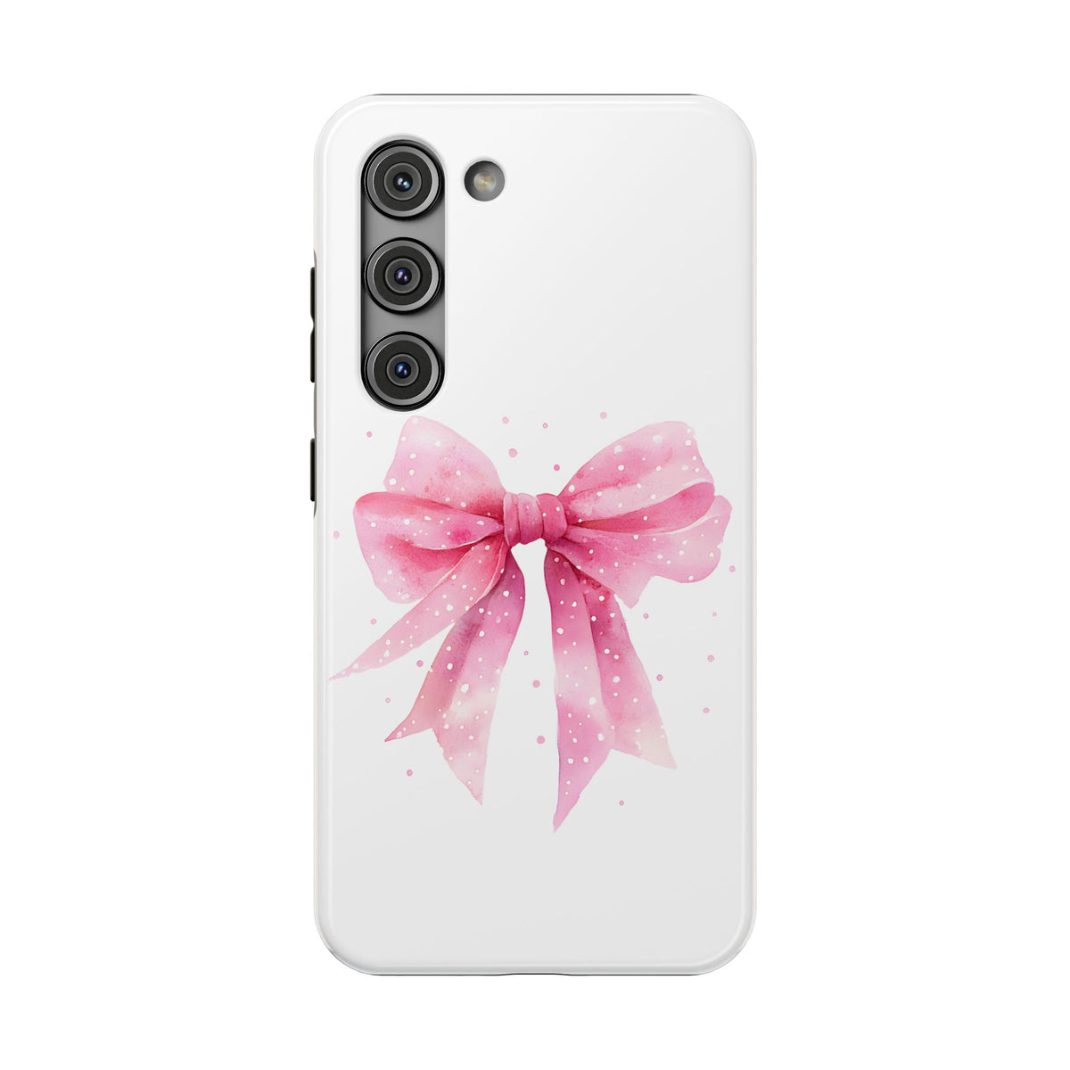 Pink Ribbon Bow protective phone case for Samsung Galaxy S23, glossy finish