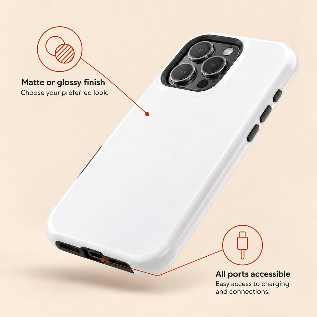 Pink Ribbon Bow protective phone case, features: matte or glossy, all ports accessible