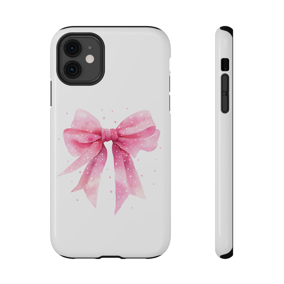 Pink Ribbon Bow protective phone case for iPhone 11, glossy finish