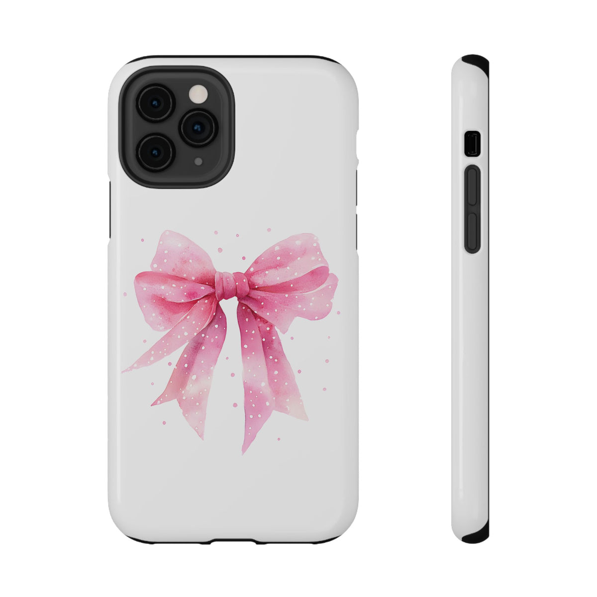 Pink Ribbon Bow protective phone case for iPhone 11 Pro, glossy finish