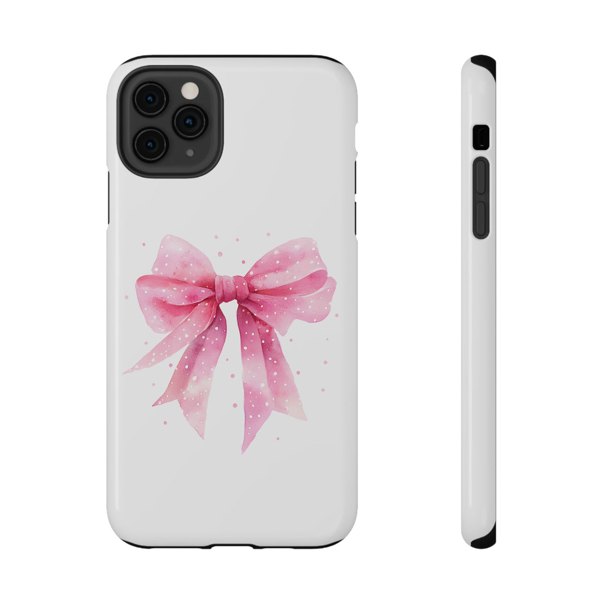 Pink Ribbon Bow protective phone case for iPhone 11 Pro Max, glossy finish