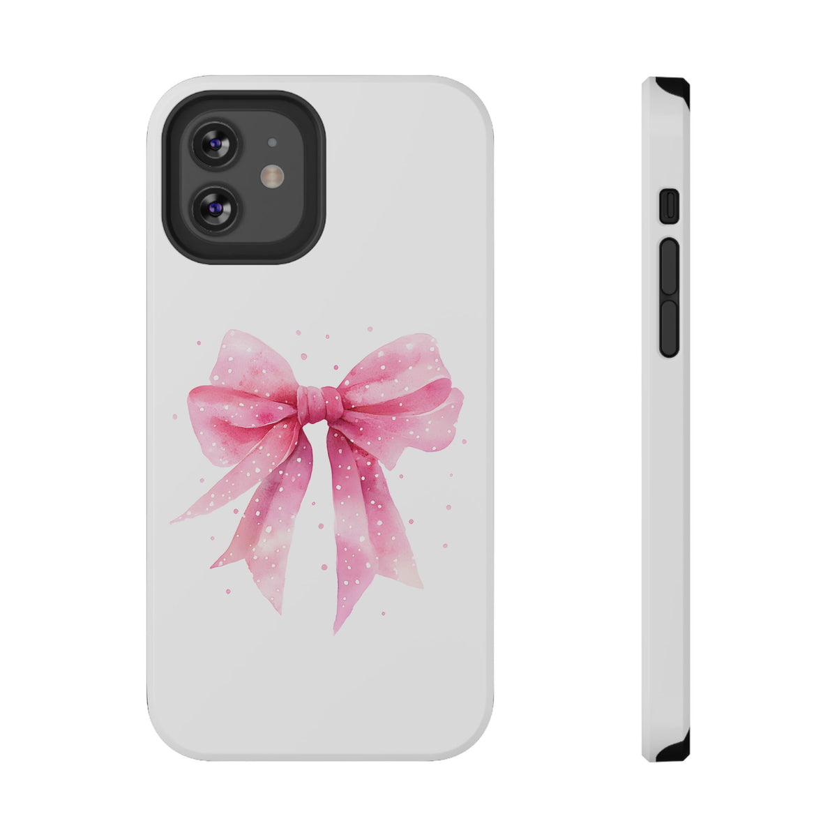 Pink Ribbon Bow protective phone case for iPhone 12, glossy finish