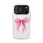 Pink Ribbon Bow MagSafe case for iPhone 18 Pro, glossy finish