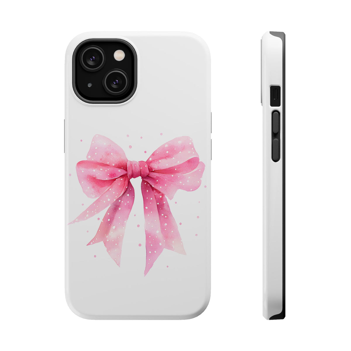 Pink Ribbon Bow MagSafe case for iPhone 14, glossy finish