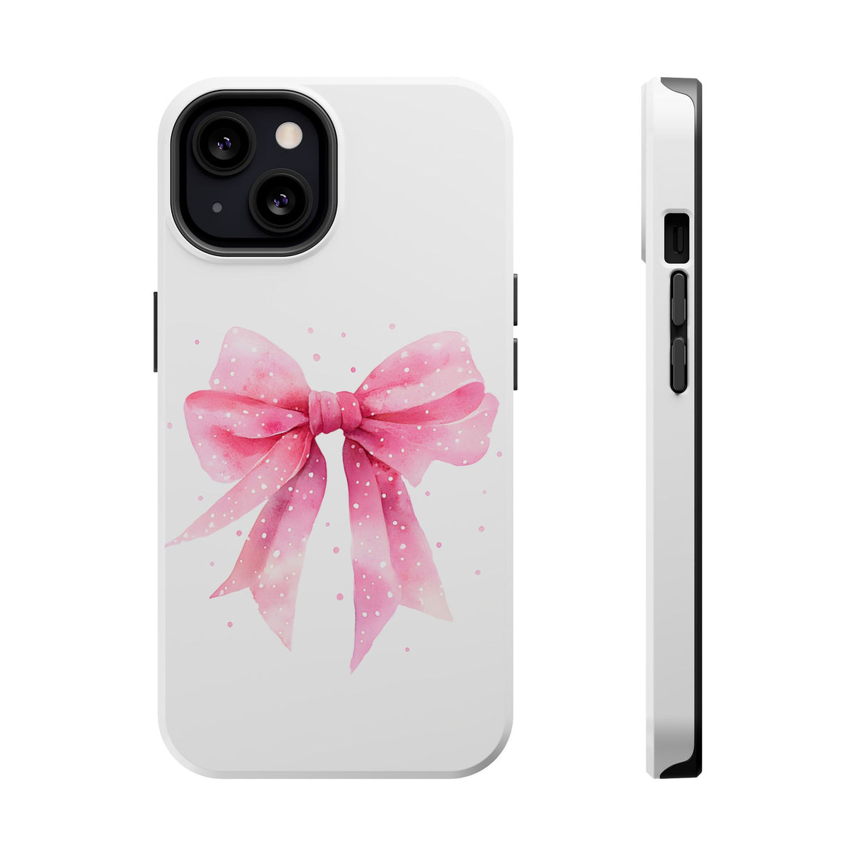 Pink Ribbon Bow MagSafe case for iPhone 13, glossy finish