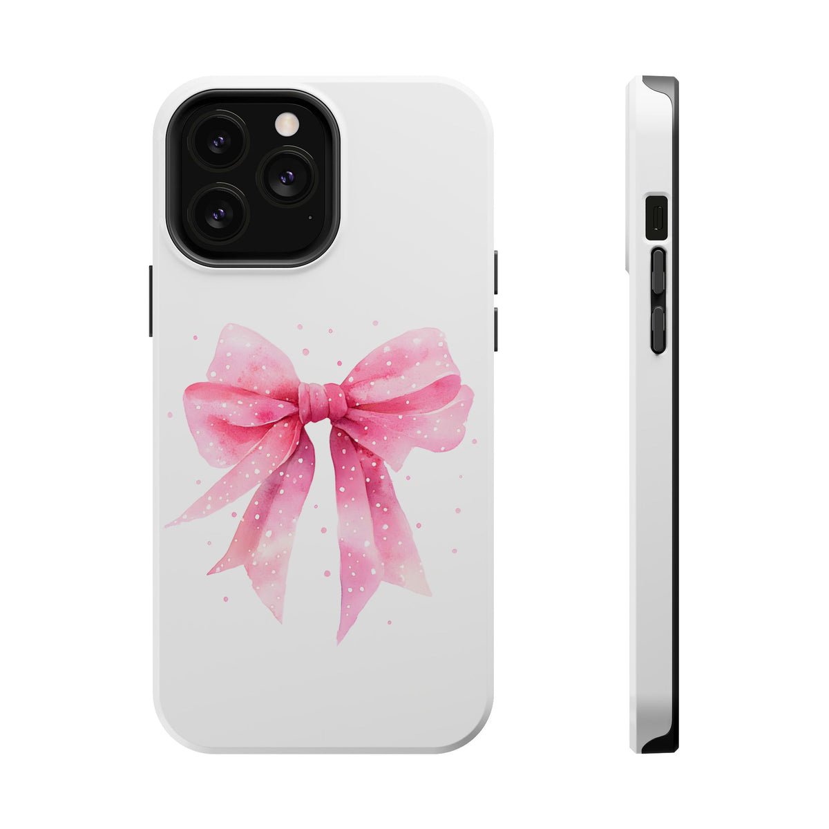 Pink Ribbon Bow MagSafe case for iPhone 13 Pro Max, glossy finish
