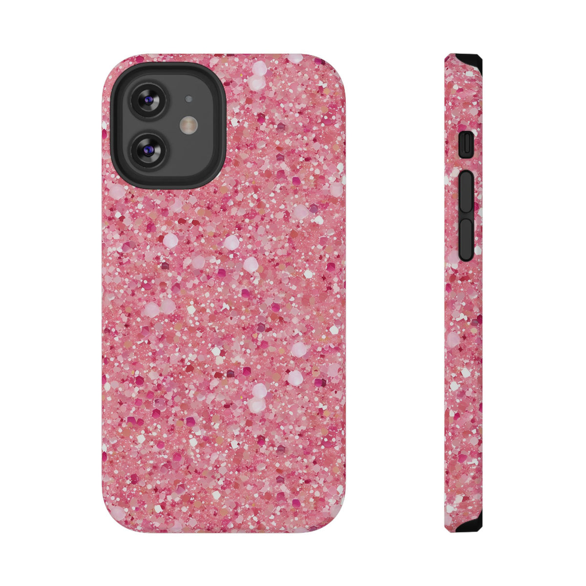 Pink Sparkle protective phone case for iPhone 12 Mini, glossy finish