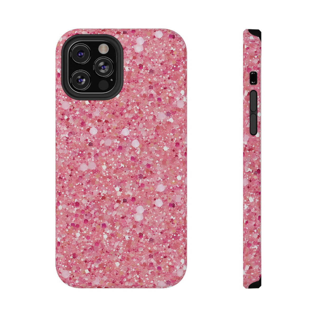 Pink Sparkle protective phone case for iPhone 12 Pro, glossy finish