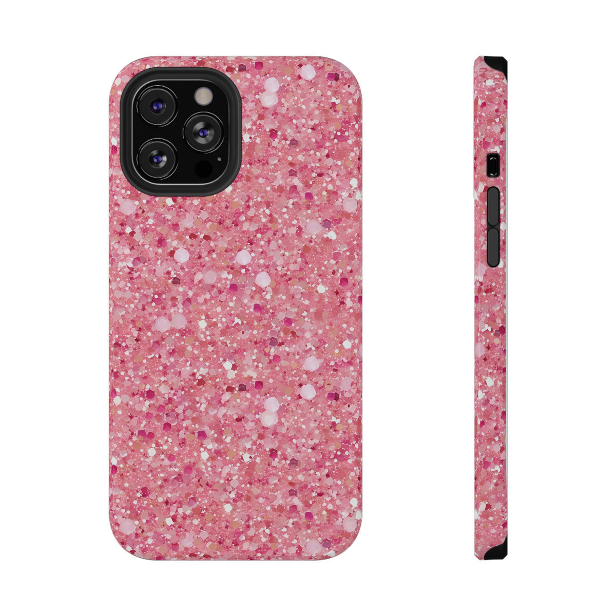 Pink Sparkle protective phone case for iPhone 12 Pro Max, glossy finish