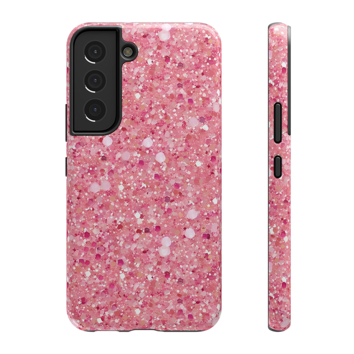 Pink Sparkle protective phone case for Samsung Galaxy S22, glossy finish