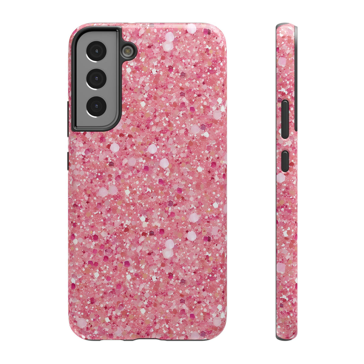 Pink Sparkle protective phone case for Samsung Galaxy S22 Plus, glossy finish
