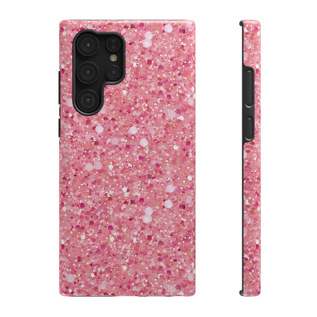 Pink Sparkle protective phone case for Samsung Galaxy S22 Ultra, glossy finish