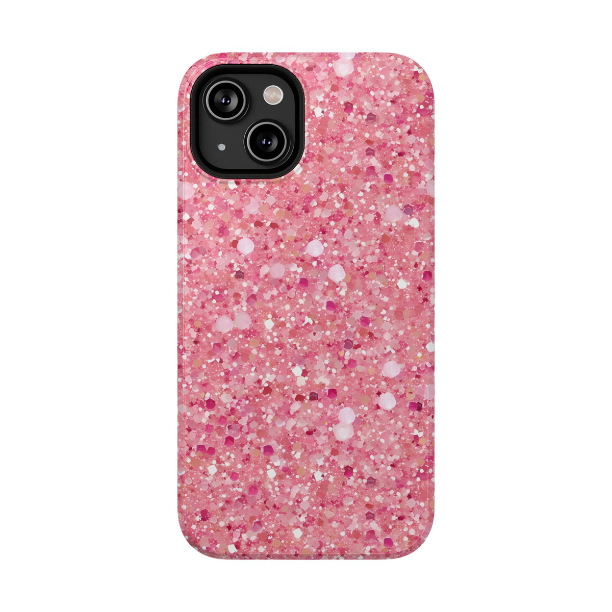 Pink Sparkle protective phone case for iPhone 14, glossy finish