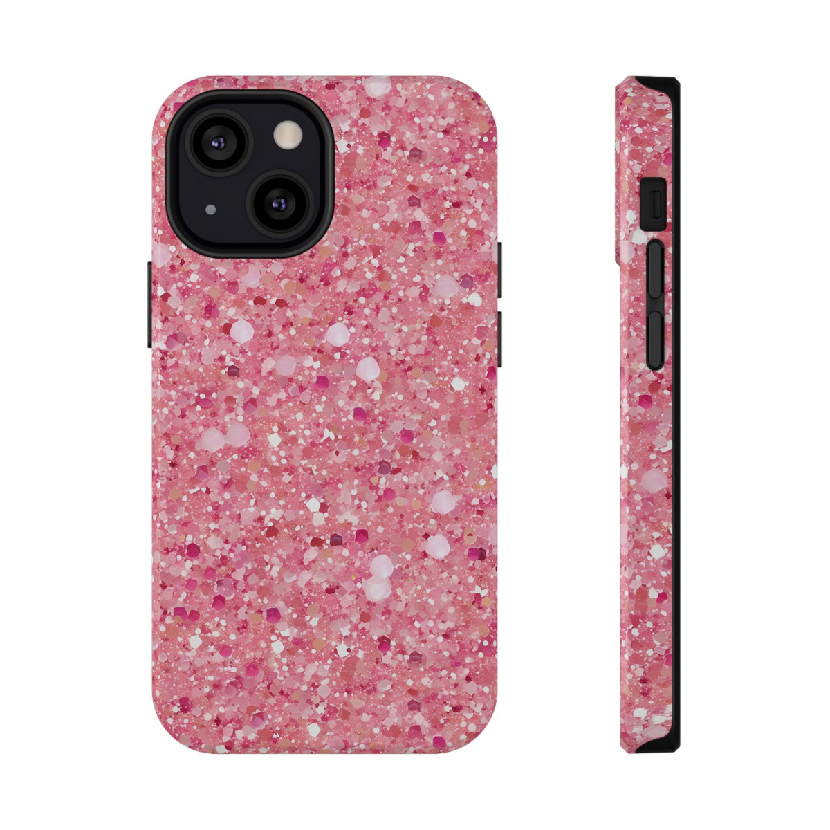 Pink Sparkle protective phone case for iPhone 13 Mini, glossy finish