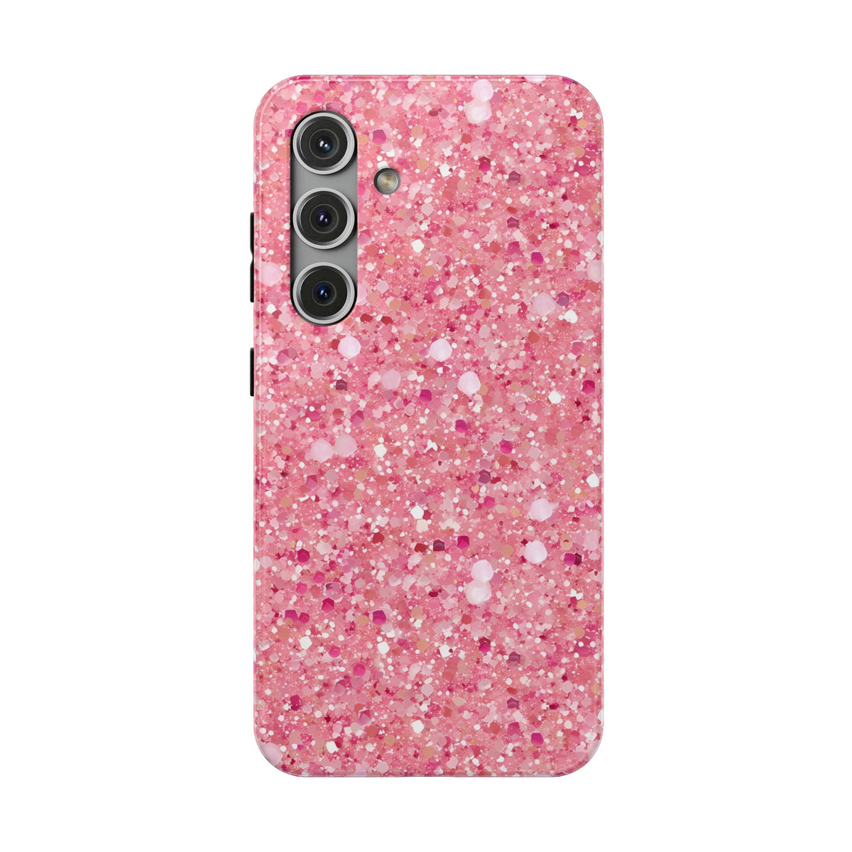 Pink Sparkle protective phone case for Samsung Galaxy S24, glossy finish