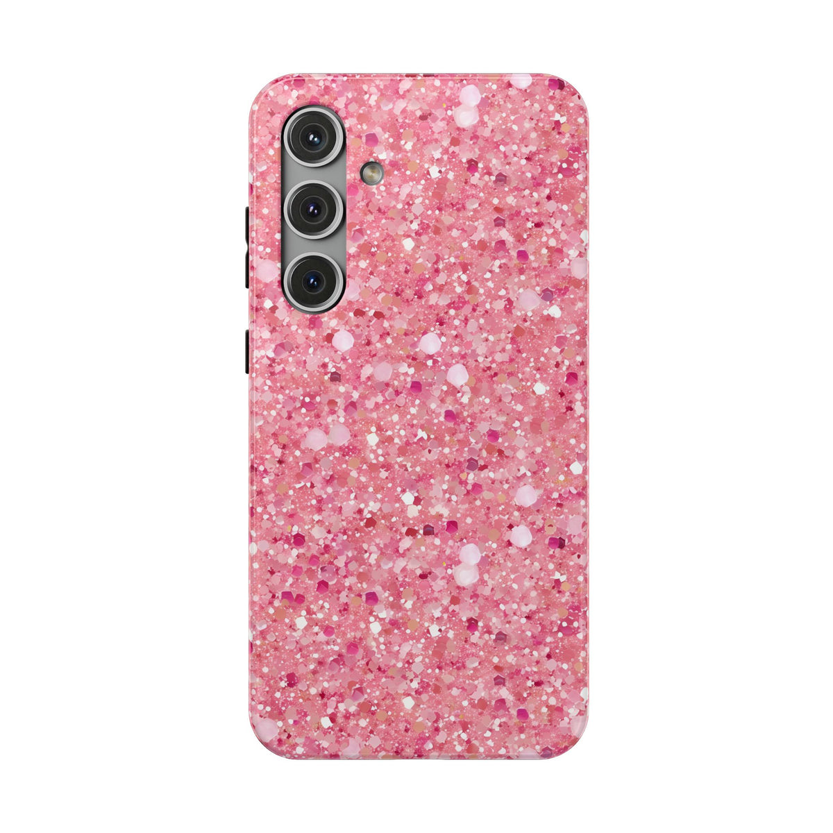 Pink Sparkle protective phone case for Samsung Galaxy S24 Plus, glossy finish