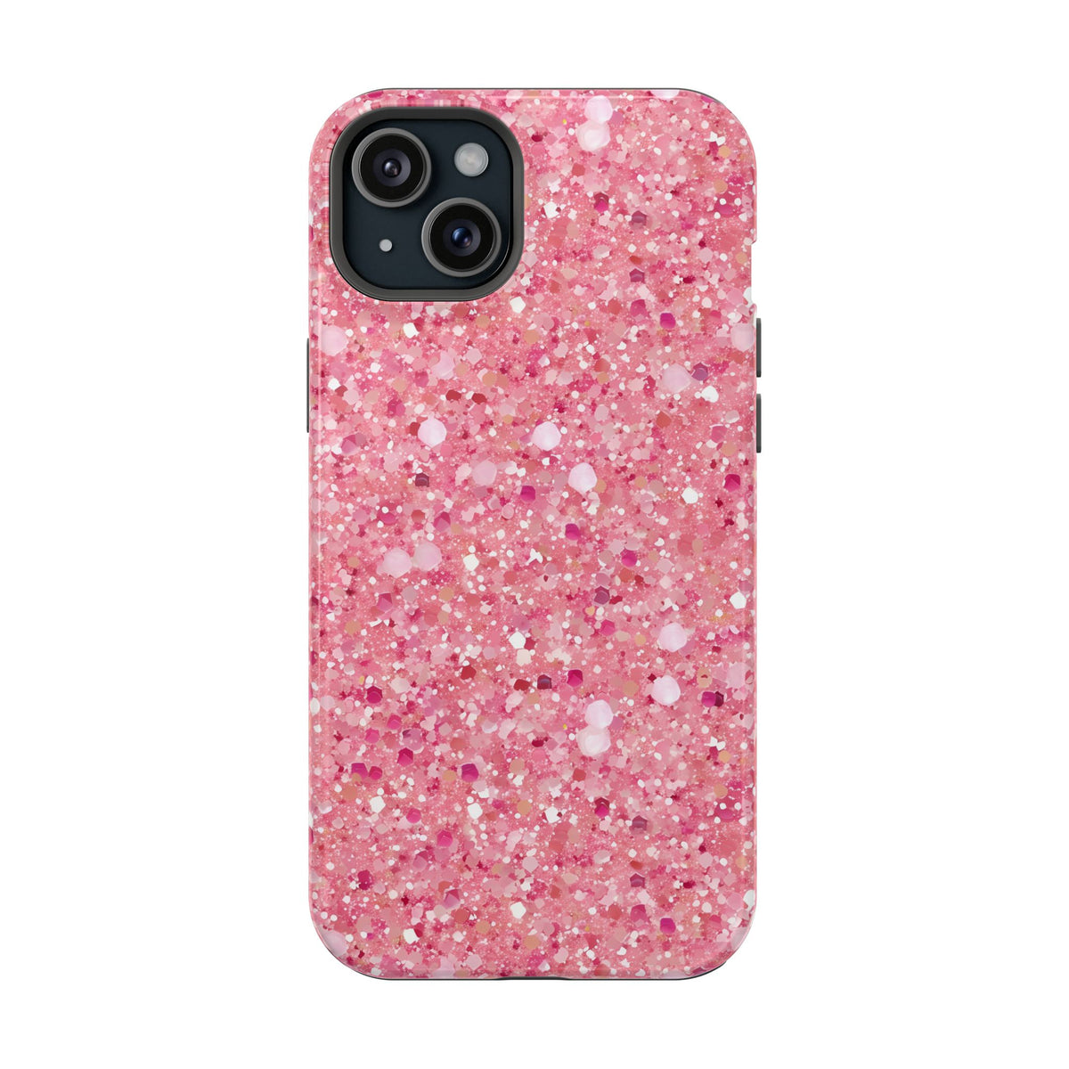 Pink Sparkle MagSafe case for iPhone 15 Plus, glossy finish