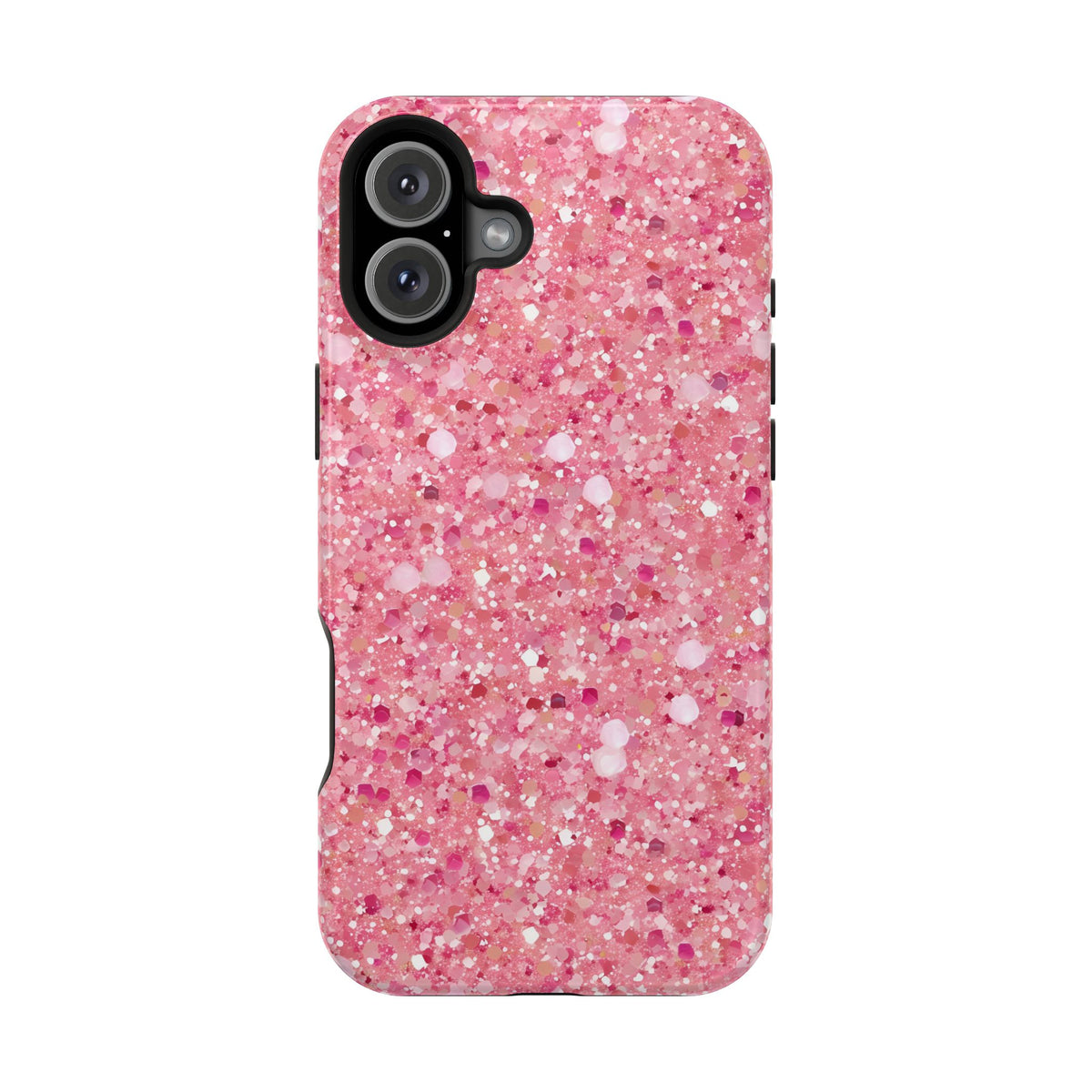 Pink Sparkle MagSafe case for iPhone 16 Plus, glossy finish