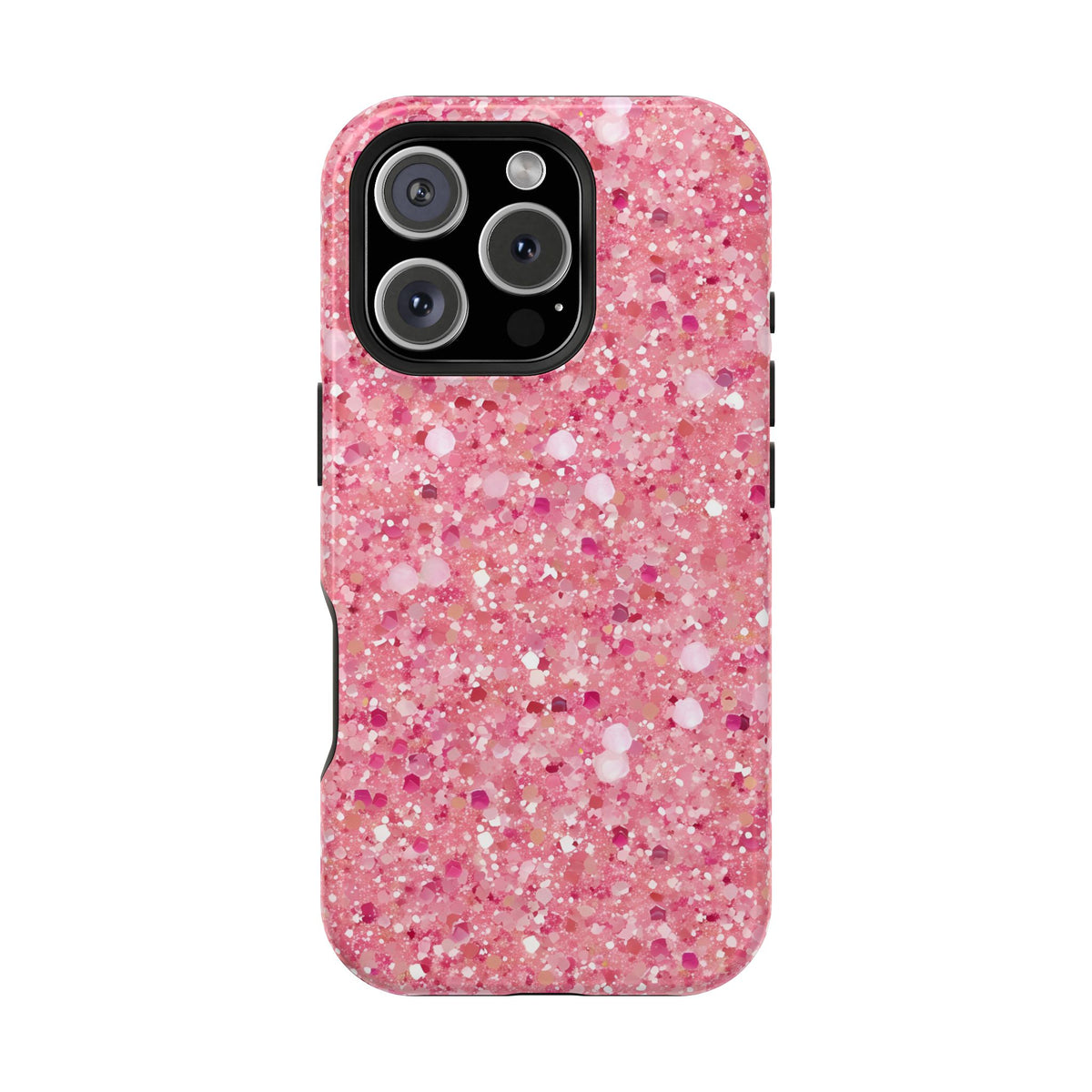 Pink Sparkle MagSafe case for iPhone 16 Pro, glossy finish